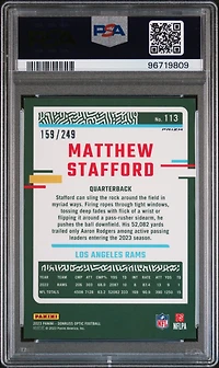 2023 Panini Donruss Optic 113 Matthew Stafford Orange PSA 10