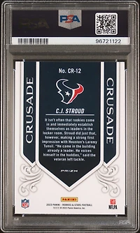 2023 Panini Rookies & Stars Crusade Cr12 Cj Stroud Red Plaid PSA 9