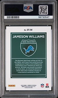 2022 Panini Donruss Downtown Dt-jw Jameson Williams PSA 10
