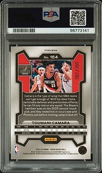 2023 Panini Prizm 164 Toumani Camara Red Seismic PSA 10