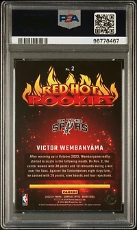 2023 Panini Donruss Optic Red Hot Rookies 2 Victor Wembanyama PSA 10