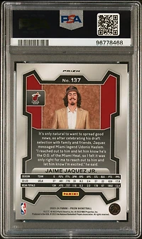 2023 Panini Prizm 137 Jaime Jaquez Jr. Variation-fast Break PSA 10