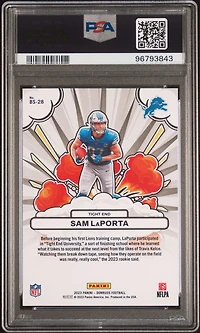 2023 Panini Donruss Bomb Squad Bs28 Sam Laporta PSA 10