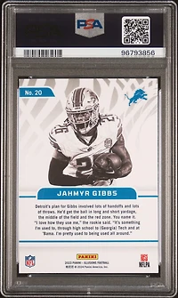 2023 Panini Illusions Amazing 20 Jahmyr Gibbs PSA 10