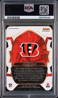 2022 Panini Select 71 Ja'marr Chase Die-cut Zebra Prizm PSA 9