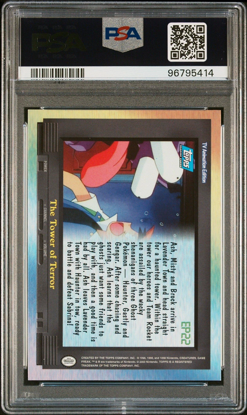 2000 Topps Pokemon Tv Animation Series 2 Episode Cards Ep22 The Tower Of Terror Foil PSA 9
