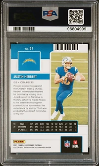 2021 Panini Contenders 51 Justin Herbert Championship PSA 10