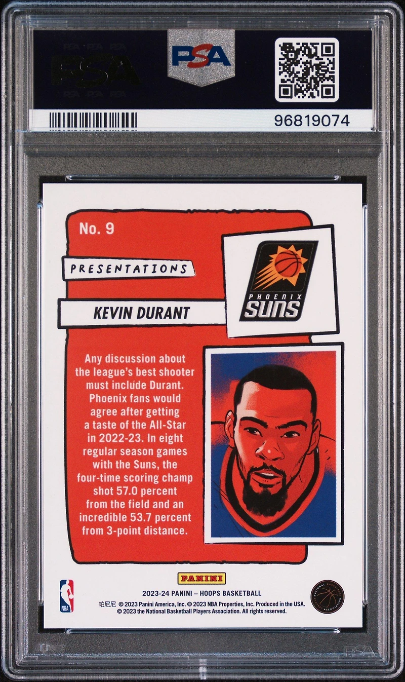 2023 Panini Nba Hoops Presentations 9 Kevin Durant PSA 9