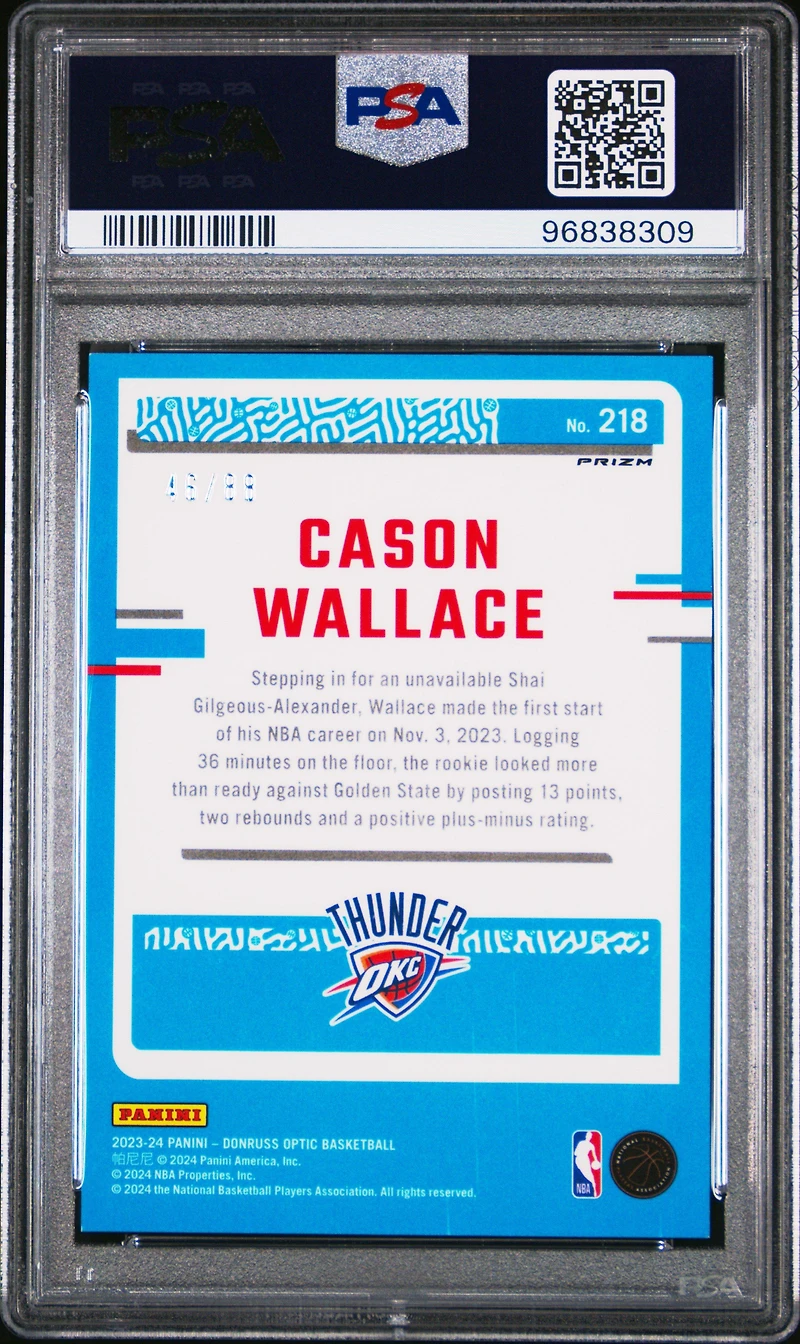 2023 Panini Donruss Optic 218 Cason Wallace Red Choice PSA 10