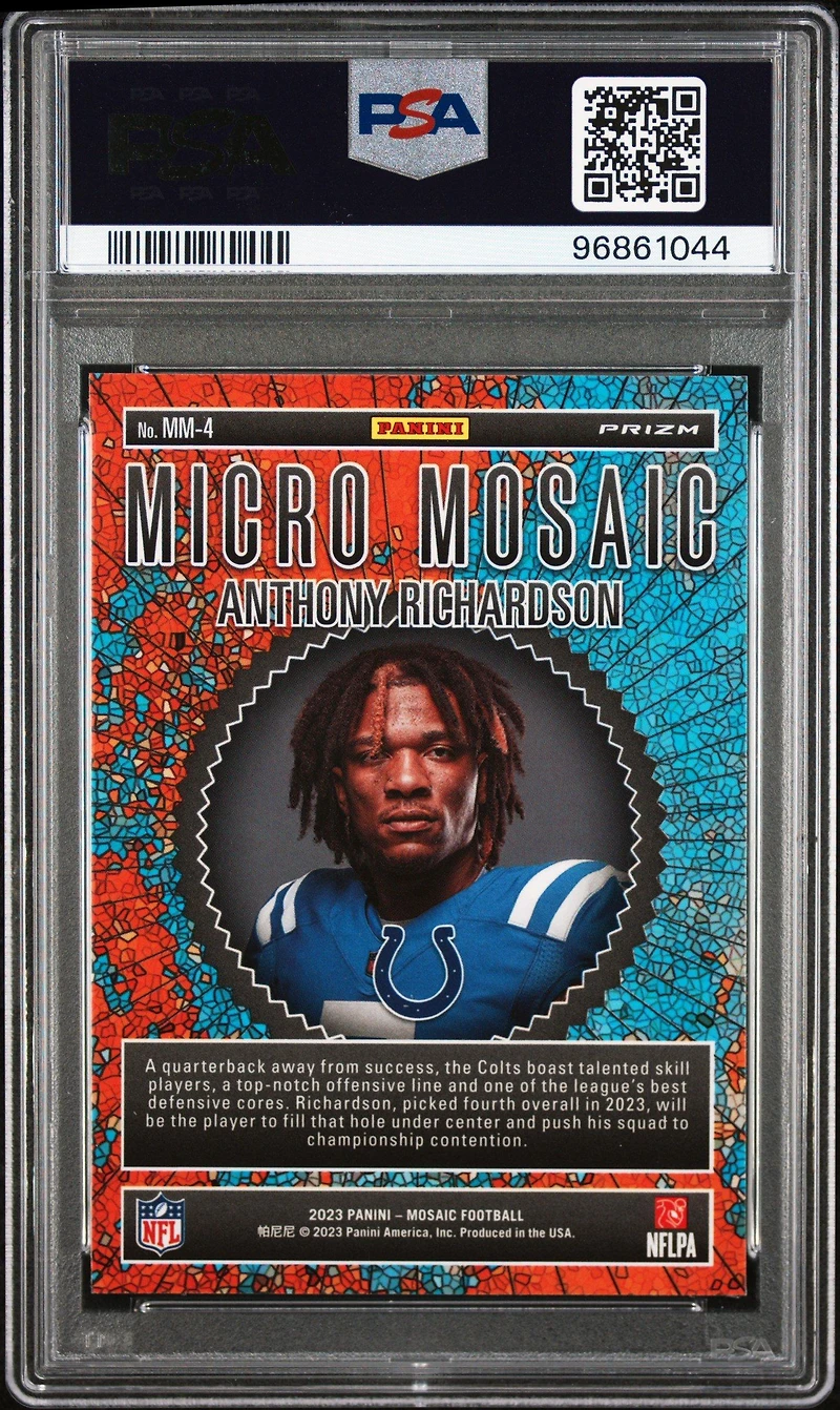 2023 Panini Mosaic Micro Mosaic Mm4 Anthony Richardson PSA 10