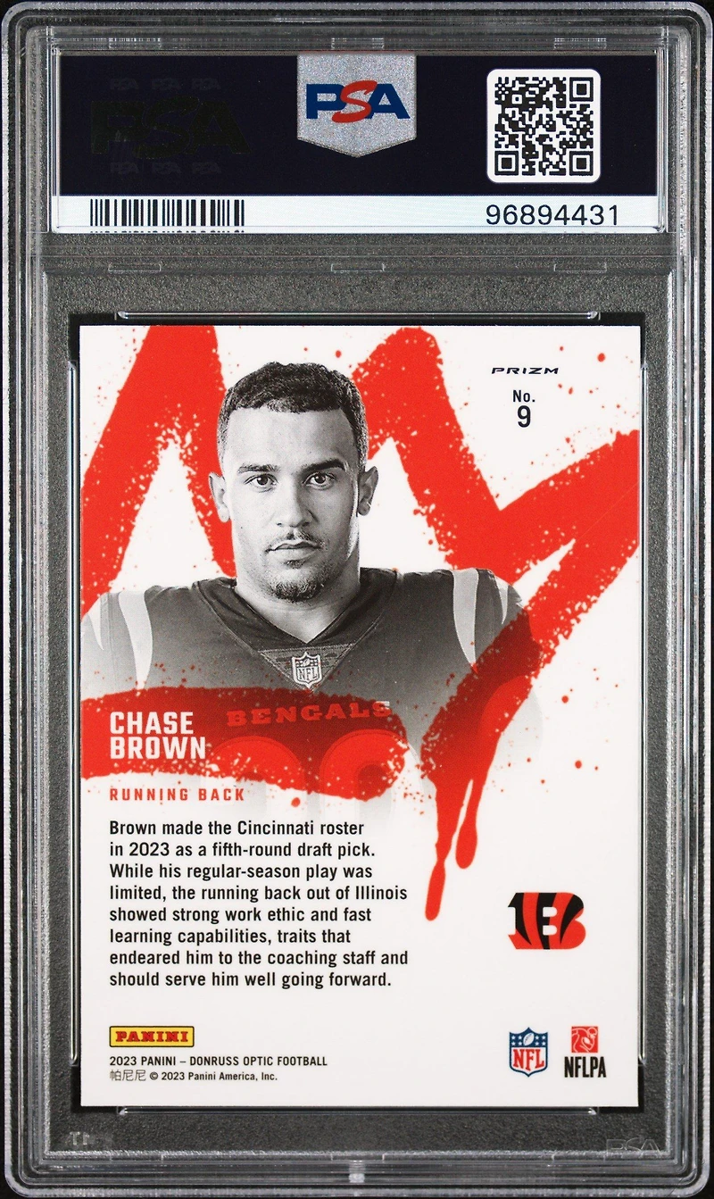 2023 Panini Donruss Optic Rookie Kings 9 Chase Brown PSA 9