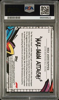 2020 Topps Chrome Formula 1 Track Tags 5 Max Verstappen PSA 10