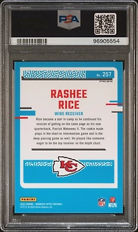 2023 Panini Donruss Optic 257 Rashee Rice Green Velocity PSA 9