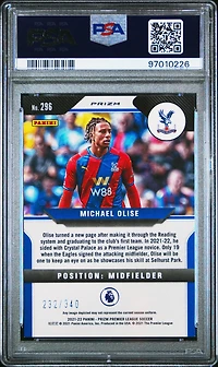2021 Panini Prizm Premier League 296 Michael Olise Blue Prizm PSA 9