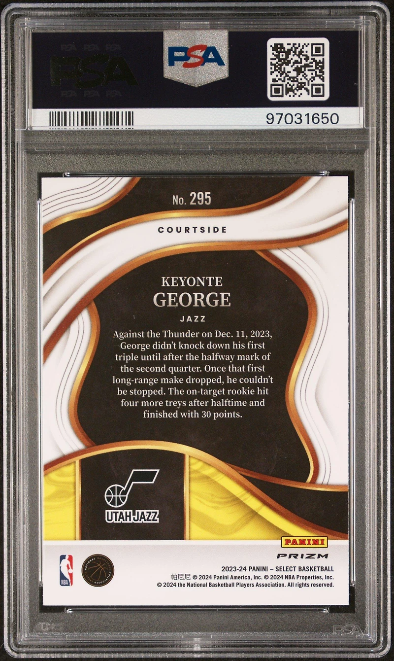 2023 Panini Select 295 Keyonte George Silver Prizm PSA 10