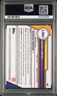 2023 Bowman University Chrome 49 Angel Reese Purple Shimmer PSA 9