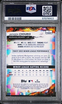 2024 Topps Finest 11 Jackson Chourio PSA 10
