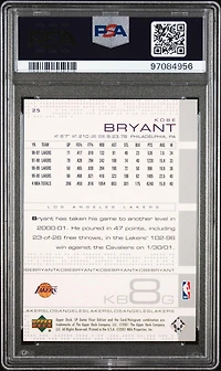 2000 Sp Game Floor 25 Kobe Bryant PSA 9