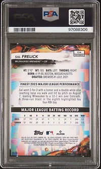 2024 Topps Finest 134 Sal Frelick Blue Refractor PSA 10