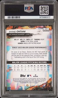 2024 Topps Finest 177 Shohei Ohtani Sky Blue Refractor PSA 10
