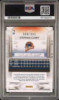 2009 Panini Prestige 207 Stephen Curry Draft Picks Light Blue PSA 9