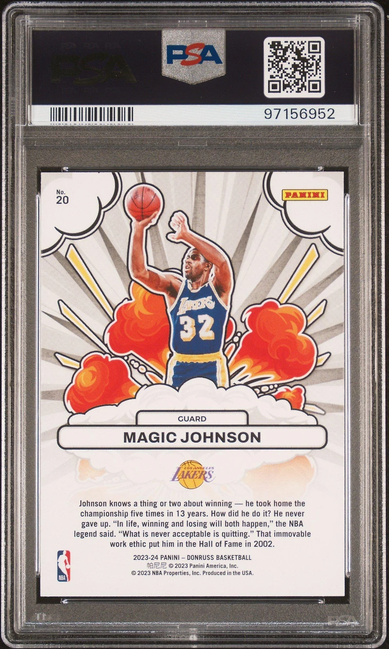 2023 Panini Donruss Bomb Squad 20 Magic Johnson PSA 10