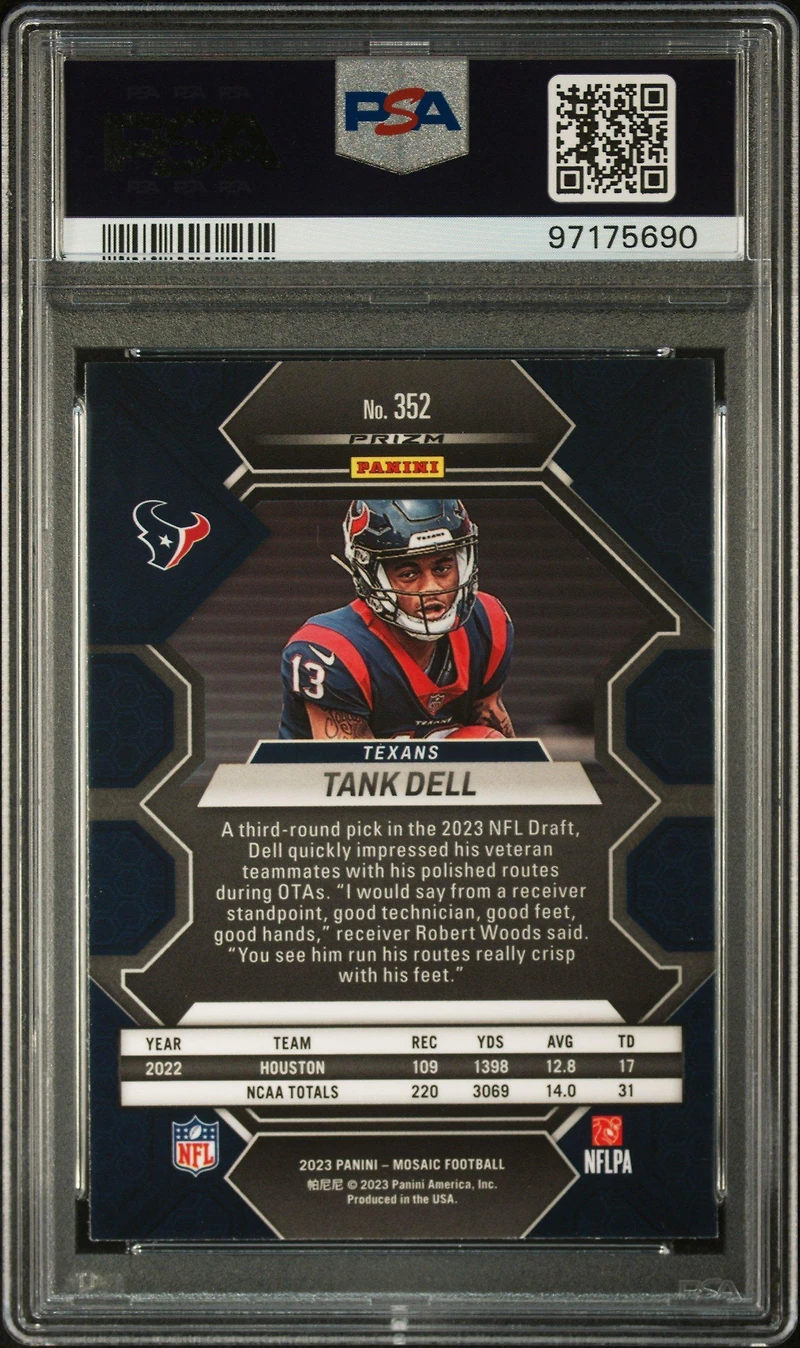 2023 Panini Mosaic 352 Tank Dell Mosaic PSA 10