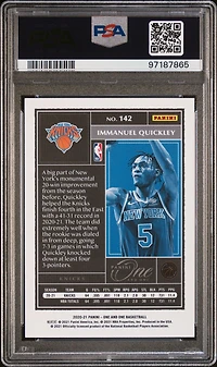 2020 Panini One And One 142 Immanuel Quickley Purple PSA 10