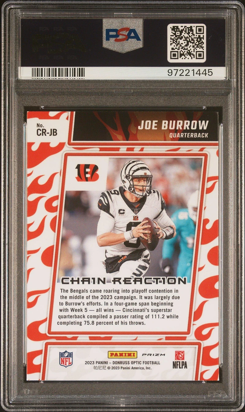 2023 Panini Donruss Optic Chain Reaction Crjb Joe Burrow PSA 10