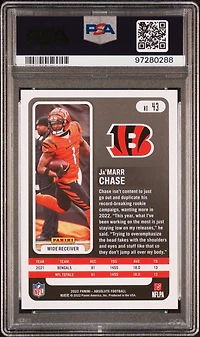 2022 Panini Absolute 43 Ja'marr Chase Orange Mosaic PSA 10