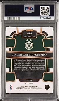 2023 Panini Select 60 Giannis Antetokounmpo Blue Cracked Ice PSA 10