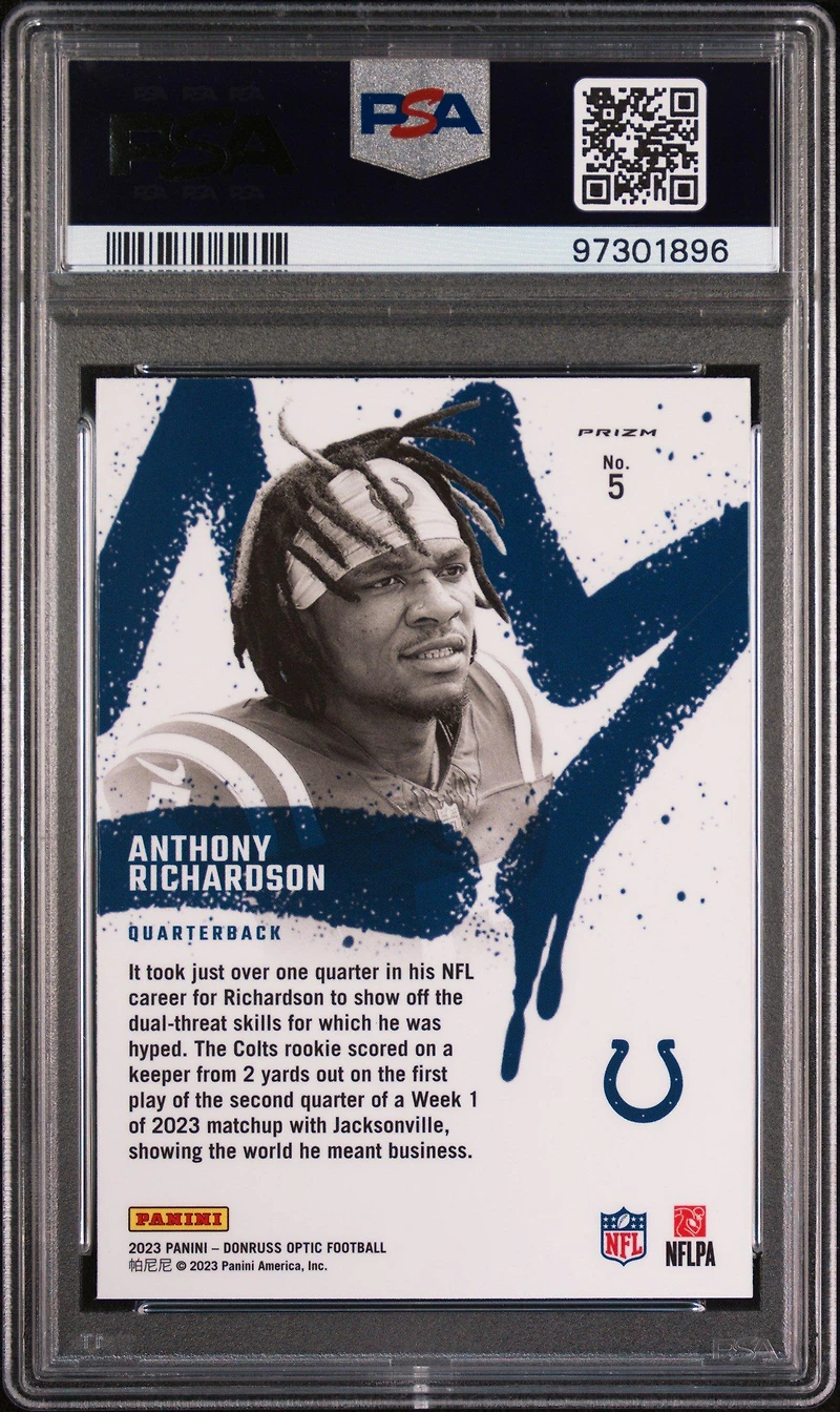 2023 Panini Donruss Optic Rookie Kings 5 Anthony Richardson PSA 9