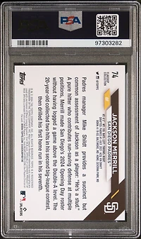 2024 Topps Flagship Collection 74 Jackson Merrill PSA 10