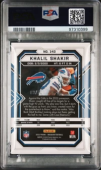 2022 Panini Obsidian 143 Khalil Shakir Electric Etch Green PSA 9