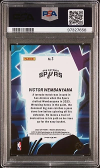 2023 Panini Mosaic Storm Chasers 3 Victor Wembanyama PSA 10