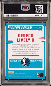 2023 Panini Donruss Optic 245 Dereck Lively Ii Hyper Pink PSA 10