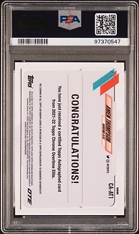 2021 Topps Chrome Overtime Elite Autographs Caat1 Amen Thompson PSA 10