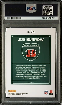 2023 Panini Donruss Optic Downtown! D4 Joe Burrow PSA 9