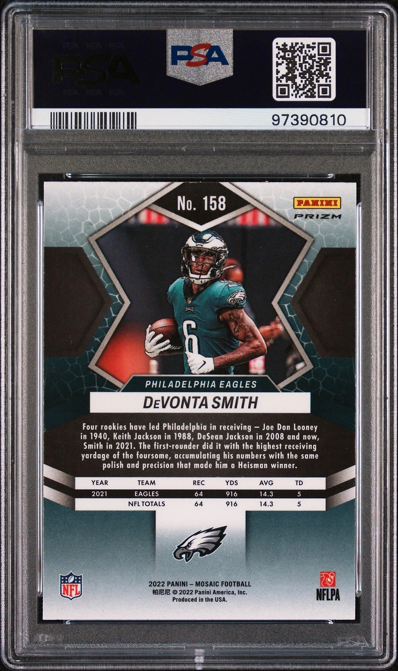 2022 Panini Mosaic 158 Devonta Smith Genesis PSA 10