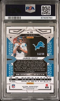 2023 Panini Obsidian 35 Jared Goff Electric Etch Orange PSA 10