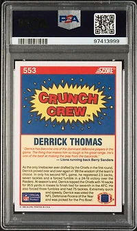 1990 Score 553 Derrick Thomas PSA 9