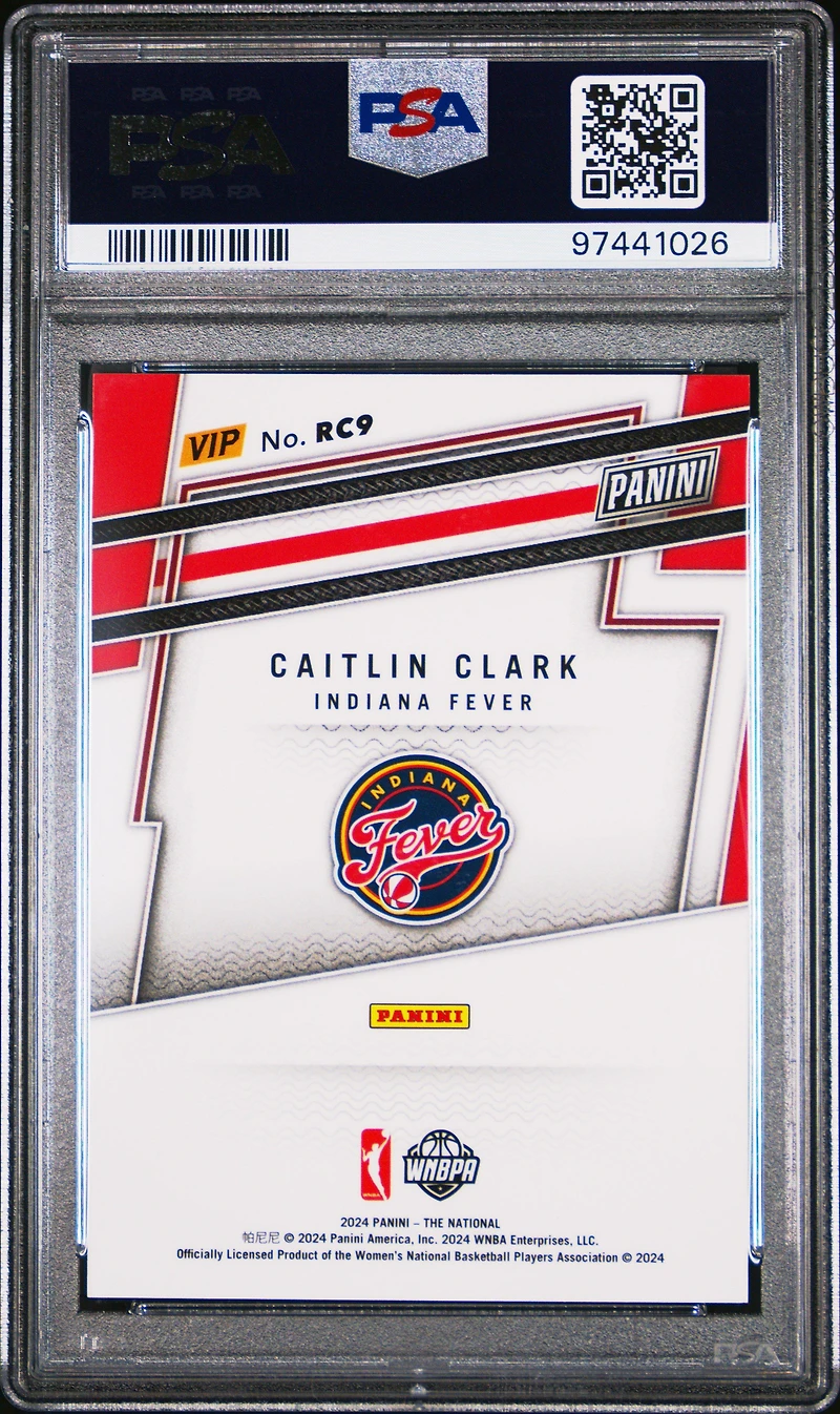 2024 Panini National Sports Collectors Convention Vip Gold Rookies Rc9 Caitlin Clark PSA 10