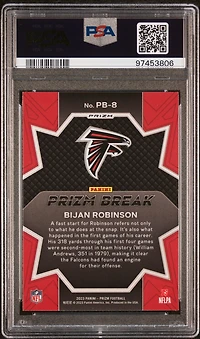 2023 Panini Prizm Prizm Break Pb8 Bijan Robinson Green Prizm PSA 10