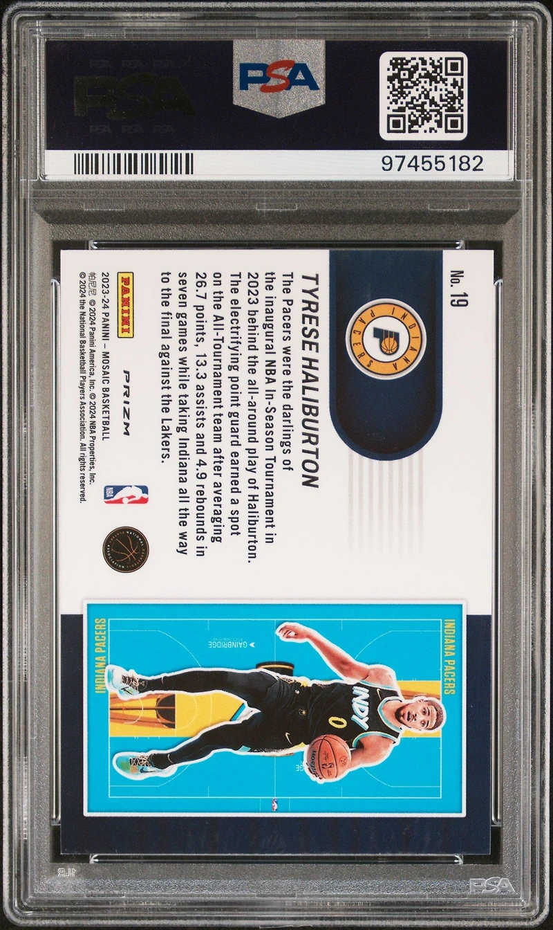 2023 Panini Mosaic Nba In-season Tournament 19 Tyrese Haliburton PSA 10