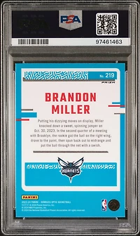2023 Panini Donruss Optic 219 Brandon Miller Purple Shock PSA 10