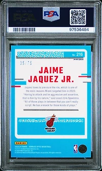 2023 Panini Donruss Optic 216 Jaime Jaquez Jr. Red Glitter PSA 9