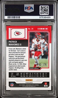 2023 Panini Contenders Optic 26 Patrick Mahomes Ii Red PSA 8