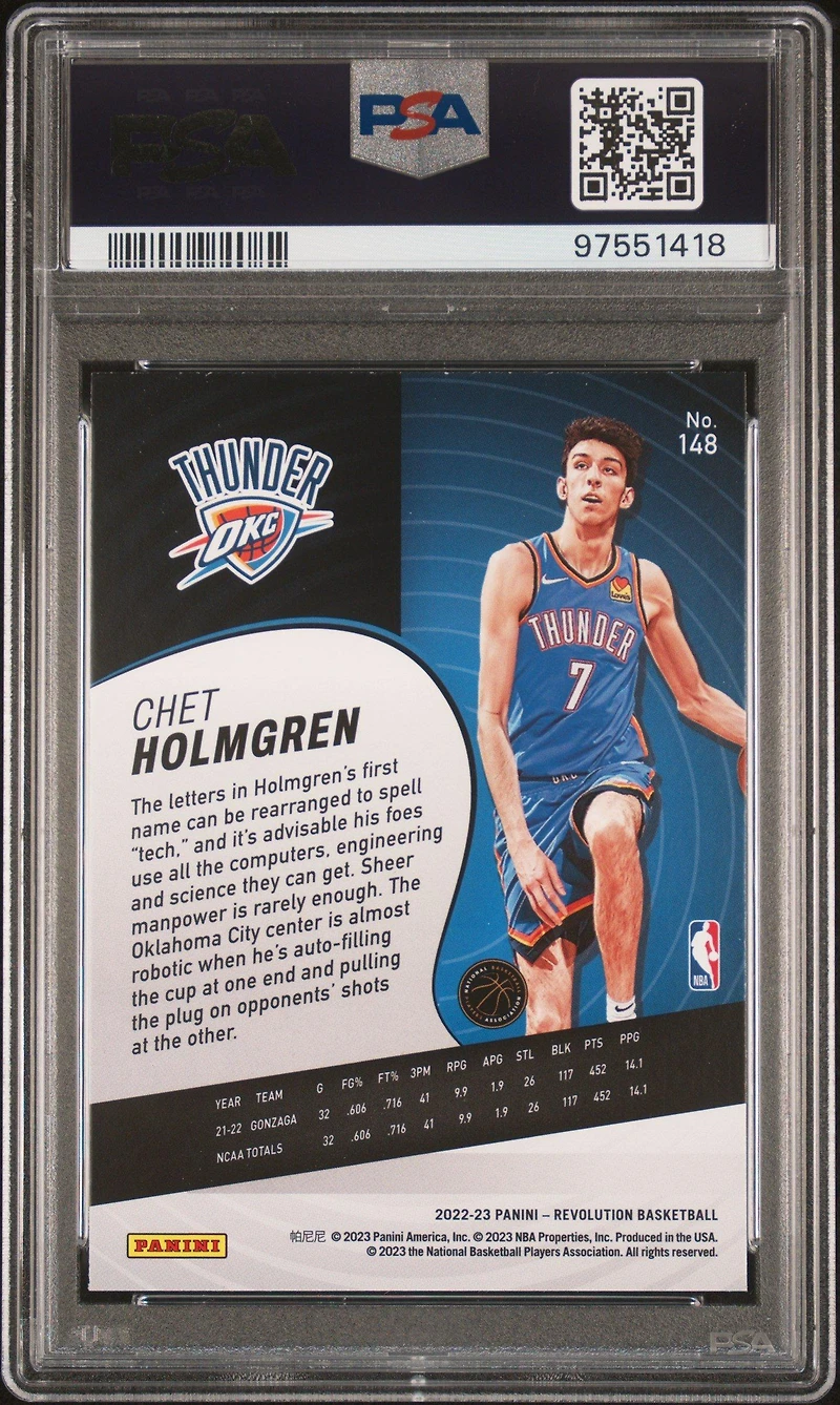 2022 Panini Revolution 148 Chet Holmgren PSA 10