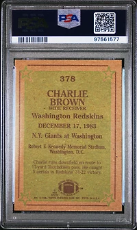 1984 Topps 378 Charlie Brown PSA 10