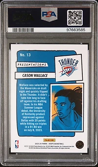 2023 Panini Nba Hoops Presentations 13 Cason Wallace PSA 9
